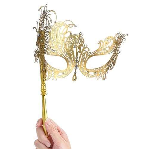 YU FENG Venetian Masquerade Mask for Women, Couples & Besties Prom, Balls, Mardi Gras, Halloween & Parties Costume Mask