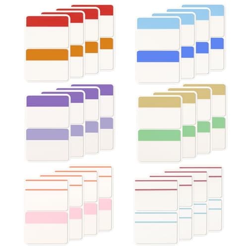 KICNIC 12 Color 2 Inch Colored Sticky Tabs 480 Pieces Repositionable Binder Folders Book Markers