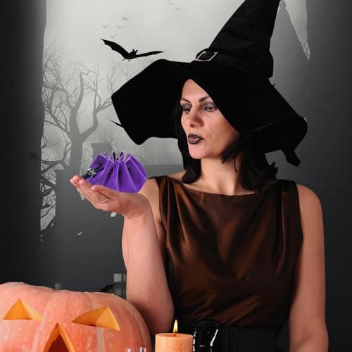 2-in-1 DND Dice Bag and Rolling Tray, Purple Velvet Drawstring with 7 Polyhedral Dice