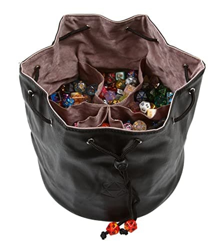 Forged Dice Co. Pouch of The Endless Hoard - 7 Pockets, Holds Over 1,000 Dice - Brown/Green