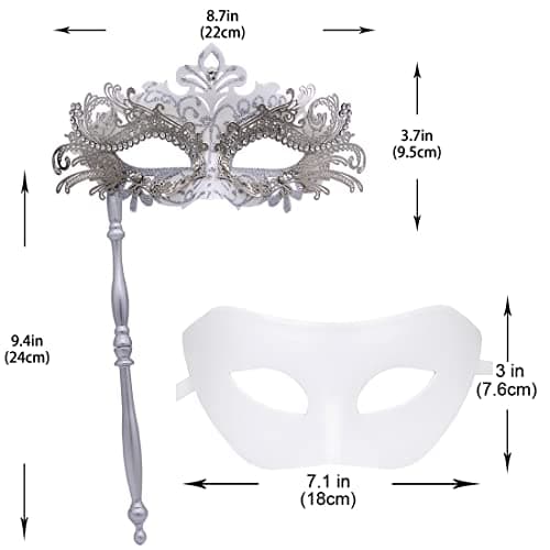IETANG Couple Half Venetian Masquerade Mask for Parties