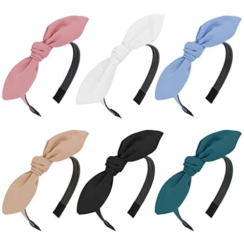6 Pack Cute Bow & Knotted Headbands for Women & Girls