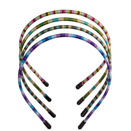 Minihope Skinny Multicolor Headbands - 6 Pack Durable & Adjustable - Instant Style