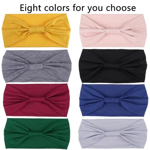 XTREND 4 Packs Wide Elastic Knotted Headbands Bohemian Style+='