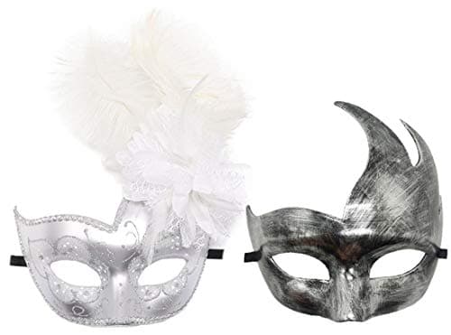 Coolwife Feather Masquerade Mask for Halloween and Cosplay