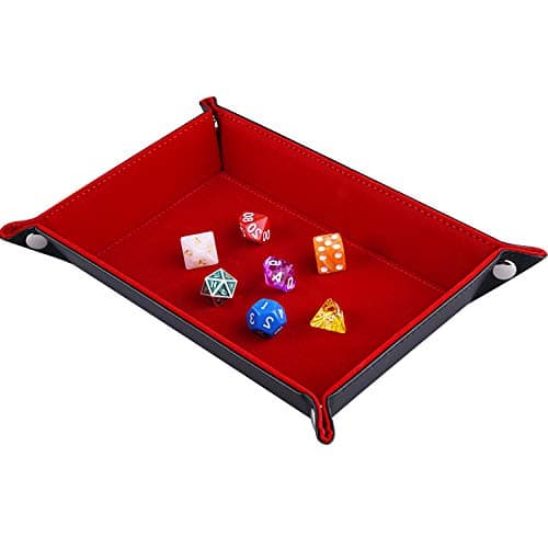SIQUK Double Sided Folding Dice Tray in PU Leather and Velvet