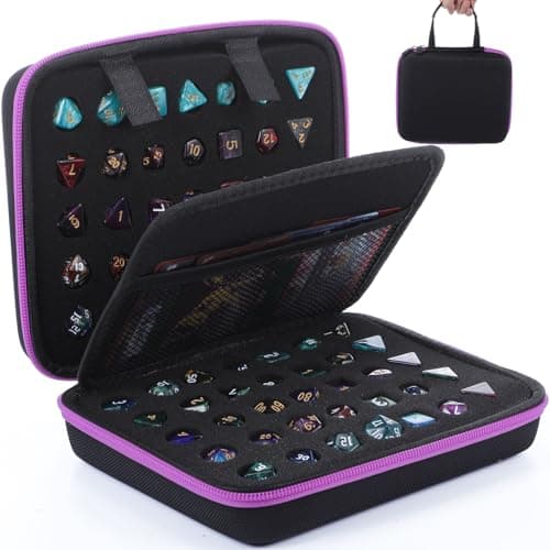 Aoriher Dice Case for D&D and Table Games, Holds 70 Dice (Purple)