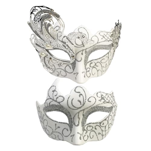 Yimianshou Venetian Masquerade Mask Couple Set for Mardi Gras Ball