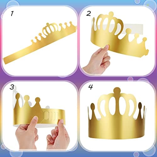 Chinco 76 Pieces DIY Paper Crowns for Party and Classroom Decor