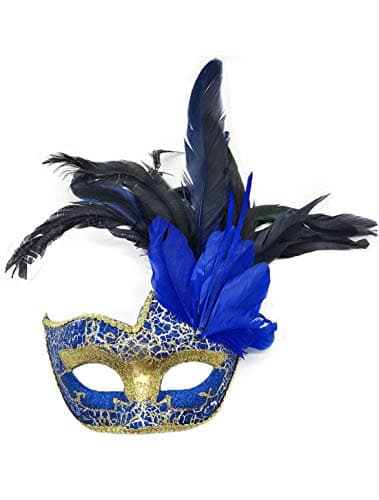 Coolwife Feather Masquerade Mask for Halloween and Cosplay
