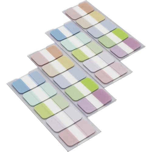 Assorted Colors 0.98x1.71 Inch Sticky Tabs, 4 Dispensers/Pack, 400 Pages Total