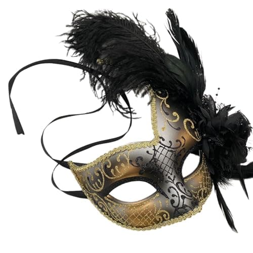 MasqStudio Brocade Lace Masquerade Mask for Mardi Gras & Parties