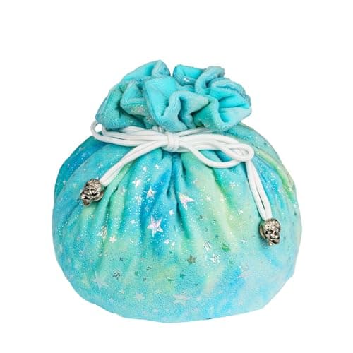 Large Velvet Dice Bag with Cartoon Octopus Pattern - Perfect for D&D Games (100+ Dice Capacity)