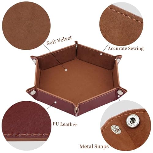 K.T. Fancy 8-Piece Folding D&D Dice Tray withPU Leather & Velvet Storage Box
