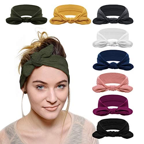 DRESHOW 8 Pack Adjustable Knotted Headbands for Women & Girls