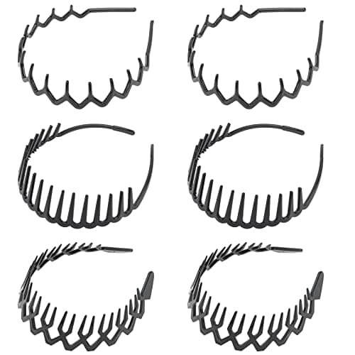 Zig Zag Shark Tooth 6 Pack Hair Comb Headbands for Women