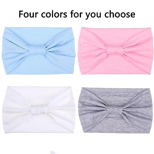 XTREND 4 Packs Wide Elastic Knotted Headbands Bohemian Style+='