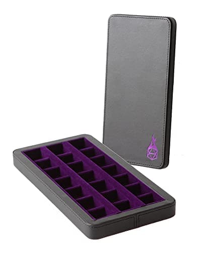 Forged Dice Co. Large Divided Case with Tray - 21 Felt-Lined Chambers, Magnetic Lid - Purple