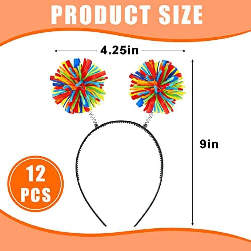 Rainbow Pom Pom Headbands for Women