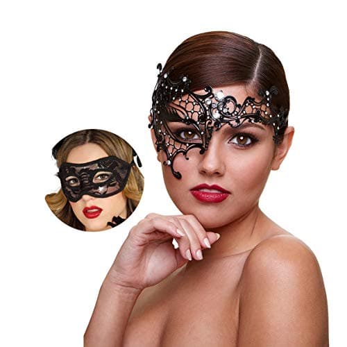 MYMENU Couples Masquerade Mask Women Metal Rhinestone Venetian Party