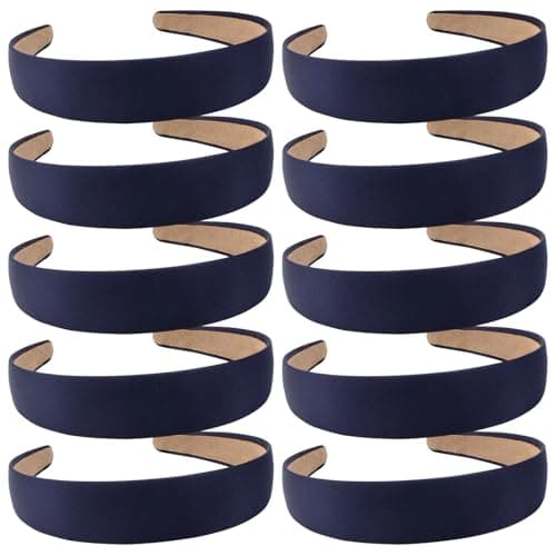 Wecoe 10 Pack Satin Headbands for Women and Girls
