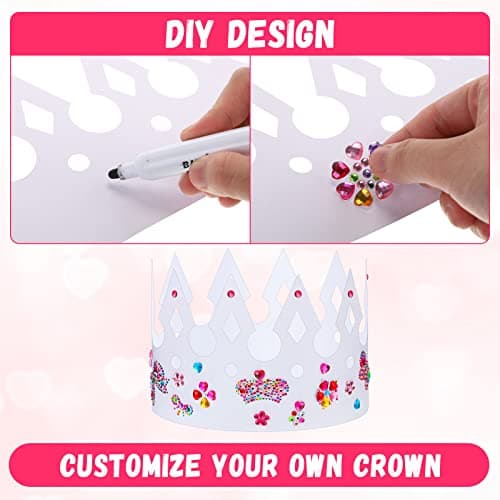 200 pcs white paper crowns for kids' birthday parties and baby showers (classic style)