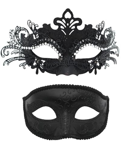 Pretishows Couple Venetian Masquerade Mask Set