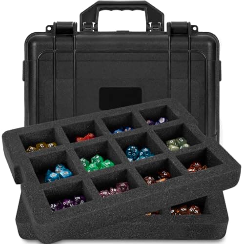 Sturdy 24 Slot Dice & Figurine Organizer Case, Perfect for Collectors and RPGs