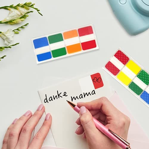 KICNIC 1 Inch Sticky Index Tabs, 480 Pieces, Self Adhesive Page Markers