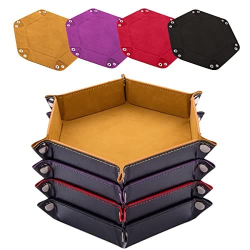 SIQUK Hexagon Dice Trays for Tabletop Games(4 Colors)