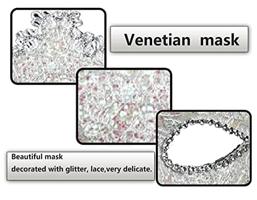 Geek-M Couple Masquerade Mask for Mardi Gras, Christmas, & New Year Parties