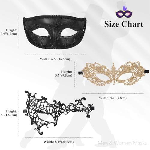 OIDEA Masquerade Lace Set for Couples: Costume Ball & Cosplay Party