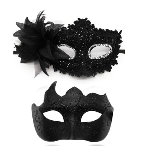Cosmer Masquerade Mask for Couples Halloween & Mardi Gras Party