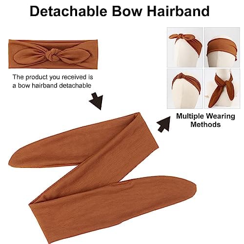 DRESHOW 8 Pack Adjustable Knotted Headbands for Women & Girls