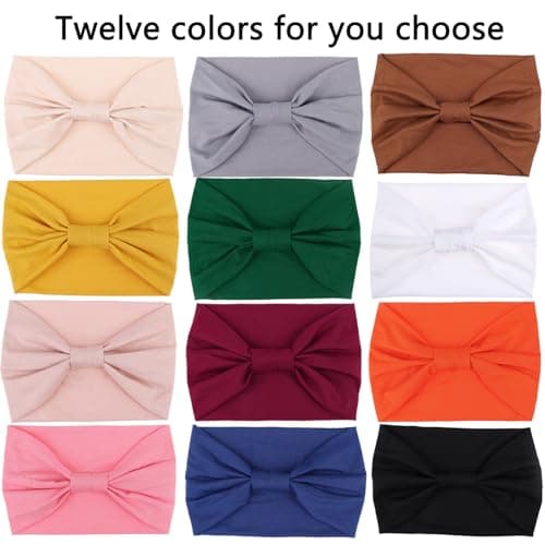 XTREND 4 Packs Wide Elastic Knotted Headbands Bohemian Style+='