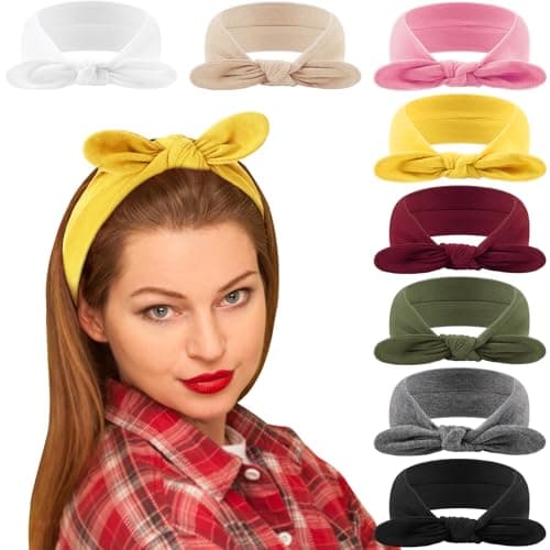 DRESHOW 8 Pack Adjustable Knotted Headbands for Women & Girls