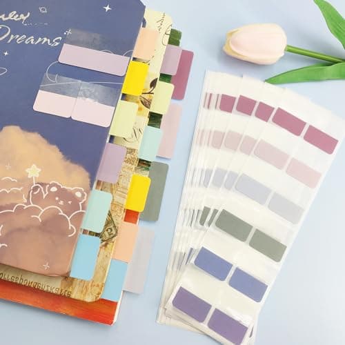 Potanro 720pcs Colorful Writable Book Tabs for Notebooks & Filing