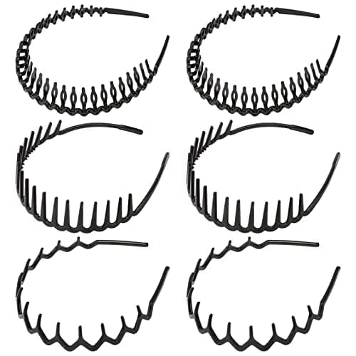 Zig Zag Shark Tooth 6 Pack Hair Comb Headbands for Women