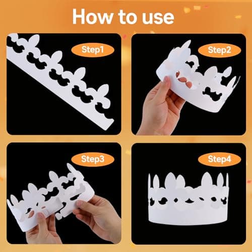 Kids Princess Queen White DIY Paper Crowns