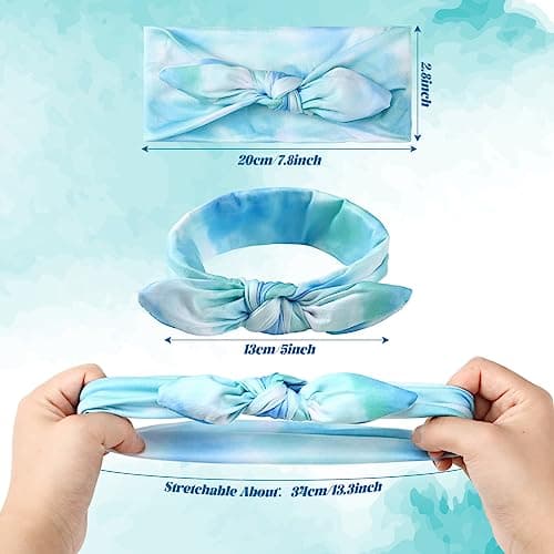 Giegxin 24 Pcs Tie Dye Rabbit Ear Bow Girls Headbands