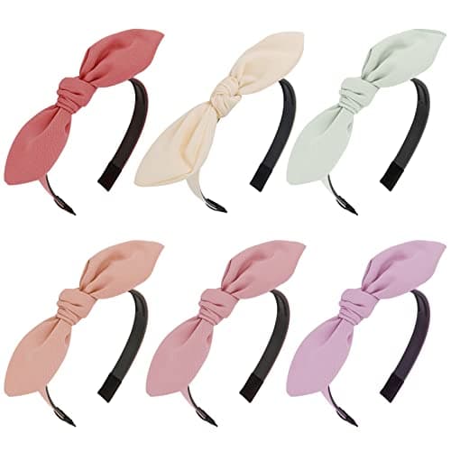 6 Pack Cute Bow & Knotted Headbands for Women & Girls