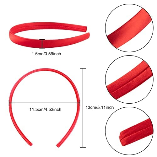 Duufin 50 Pieces Satin Headbands for Girls and Women, 25 Colors