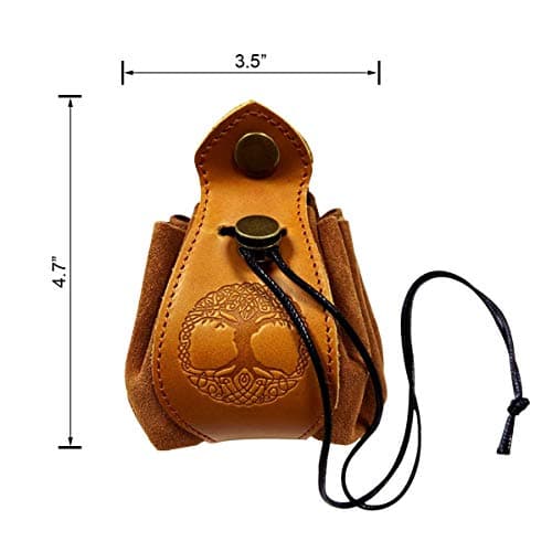 Celtic Tree DND Gifts Dice Bag - Genuine Leather Storage with Tray