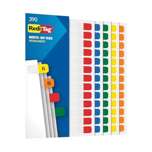 Redi-Tag Write-On Pastel Index Tabs, 130 Pack