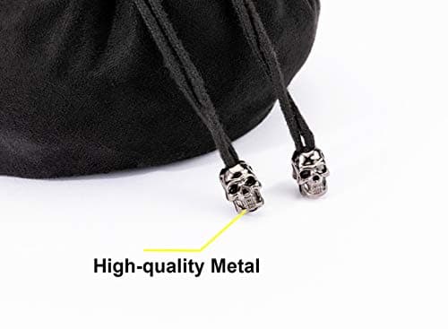 Black DND Dice Bags with Pockets, Large Capacity Over 300 MTG RPG Dices