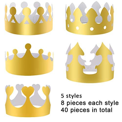 Golden Party Crown Hats for Celebrations