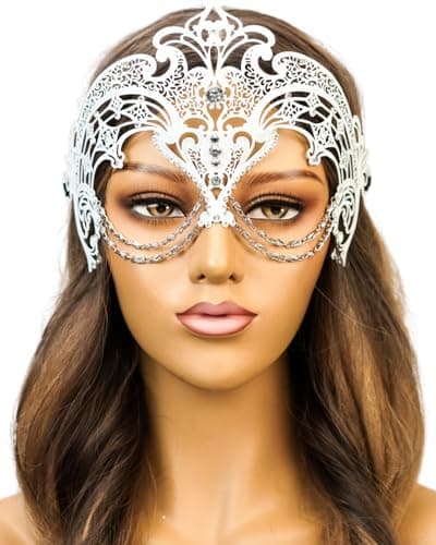 BEYOND MASQUERADE Queen's Masquerade Mask for Women, Large Eyes, Halloween Cosplay