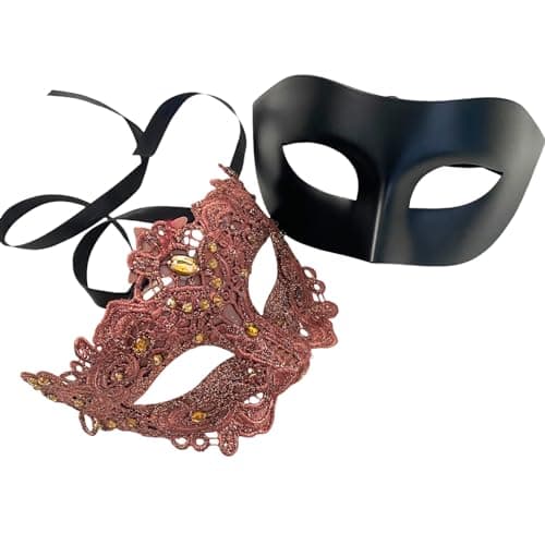 Masq Brocade Lace Masquerade Ball Mask Pair