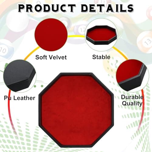 Octagon Dice Tray 11.5 Inch Dice Mat for RPG Table Games