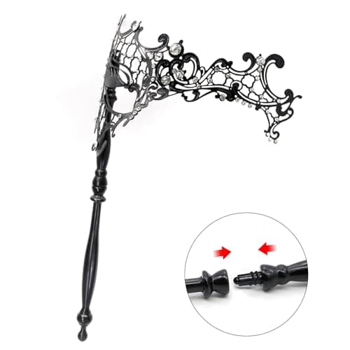 Thmyo Couple Venetian Masquerade Masks with Stick for Party Costumes